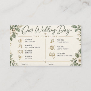Tarjeta De Recepción Cronología de Nuestro Día de Boda