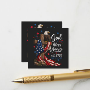 Tarjeta De Recepción Cruz Patriótica Dios Bendiga a América