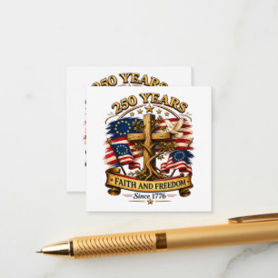 Tarjeta De Recepción Cruz Patriótica Fe y Libertad 250 Años