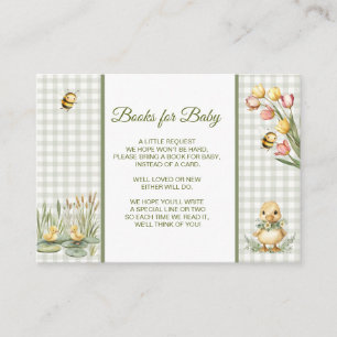 Tarjeta De Recepción ¡Cua! Libros de Cuadros de Gingham para Bebé Pato