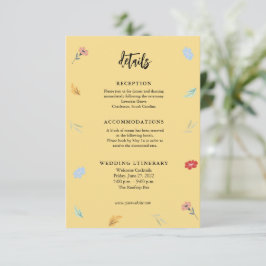 Tarjeta De Recepción Cuadros alegres y coloridos para los detalles flor