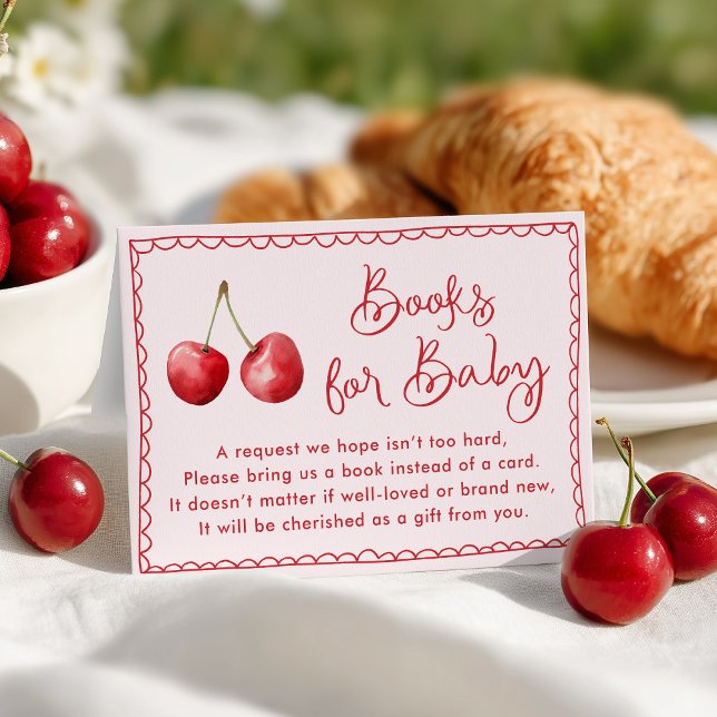 Tarjeta De Recepción Cuadros de cerezo de acuarela para bebé (Subido por el creador)