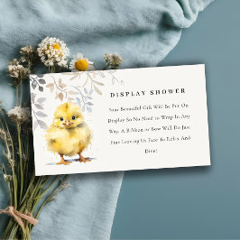 Tarjeta De Recepción Cuadros de granja Chick Floral Shower Baby Shower