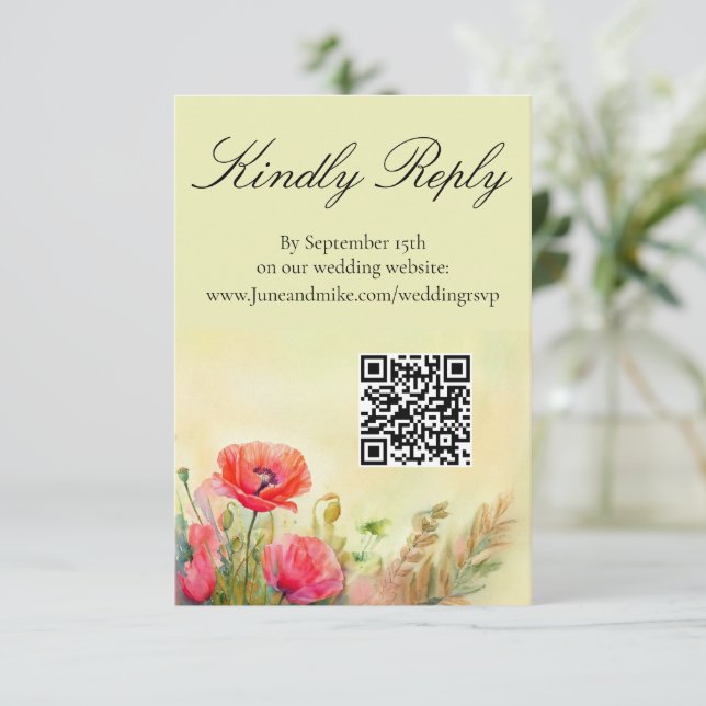 Tarjeta De Recepción Cuadros de primavera de acuarela pintados a mano (Anverso de pie)