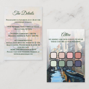 Tarjeta De Recepción Cuadros de Venecia, Boda de Italia
