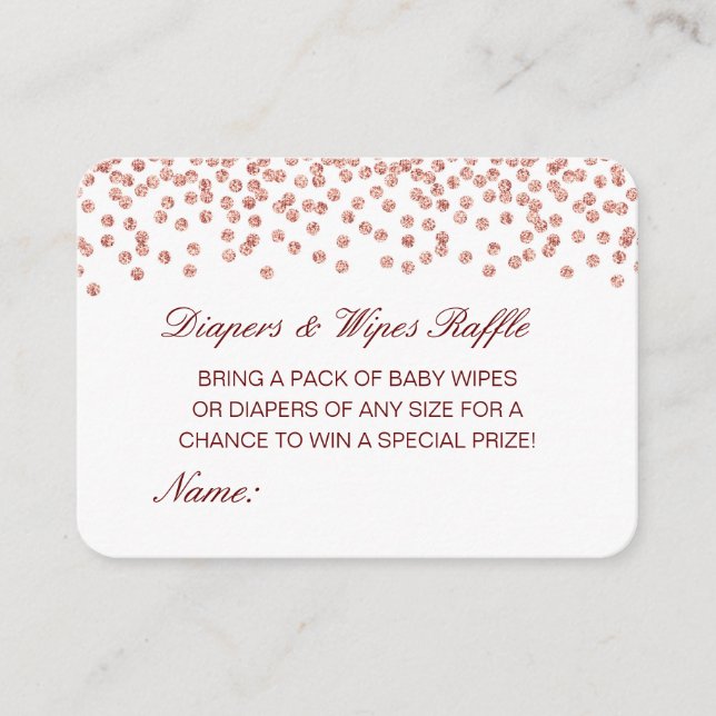 Tarjeta De Recepción Cuadros editables Wipes Raffle Baby Shower Inserto (Anverso)