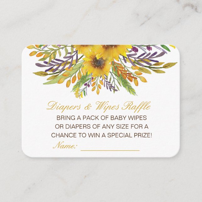 Tarjeta De Recepción Cuadros editables Wipes Raffle Baby Shower Inserto (Anverso)