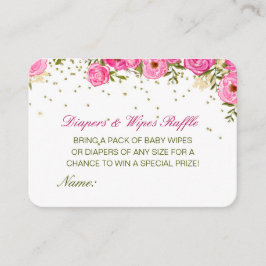 Tarjeta De Recepción Cuadros editables Wipes Raffle Baby Shower Inserto