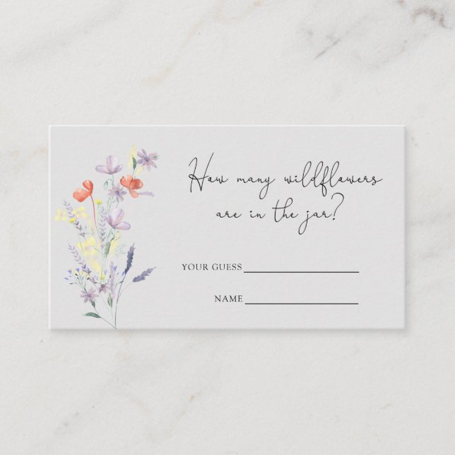 Tarjeta De Recepción Cuántas flores silvestres hay en el frasco (Anverso)