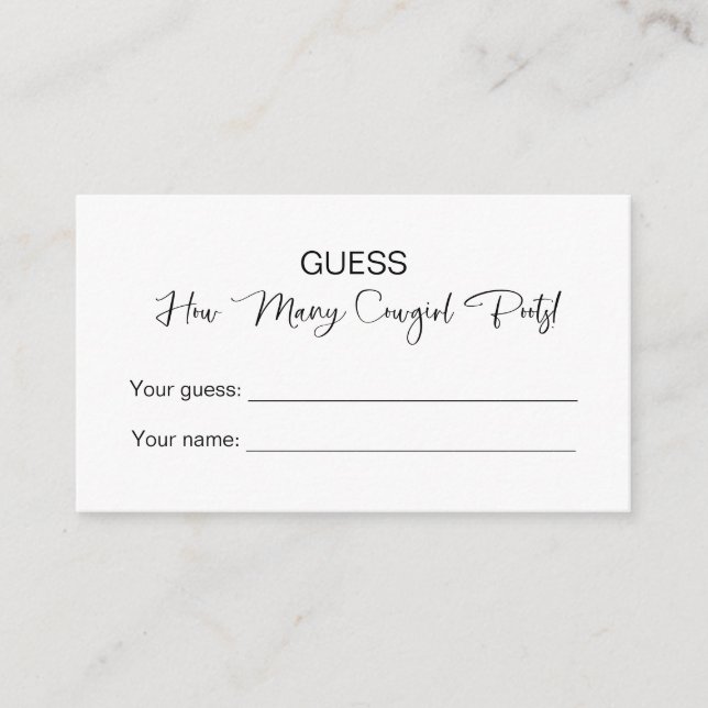 Tarjeta De Recepción ¡Cuántas Vaqueras Boots! Bridal Shower (Anverso)