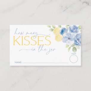 Tarjeta De Recepción Cuántos besos Blue Lemon Bridal Shower