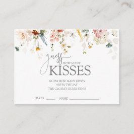 Tarjeta De Recepción ¿Cuántos besos con floral elegante juego de ducha 