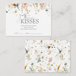 Tarjeta De Recepción ¿Cuántos besos con floral elegante juego de ducha