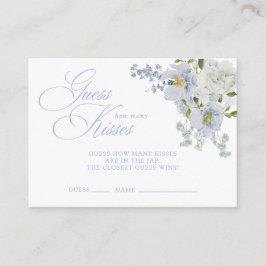 Tarjeta De Recepción Cuántos besos elegantemente floral azul ducha de n