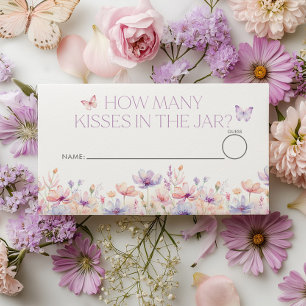 Tarjeta De Recepción Cuántos besos Floral Butterfly Bridal Shower