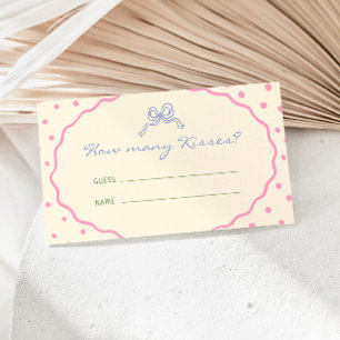 Tarjeta De Recepción Cuántos Besos Lindos Dibujados a Mano y Coloridos