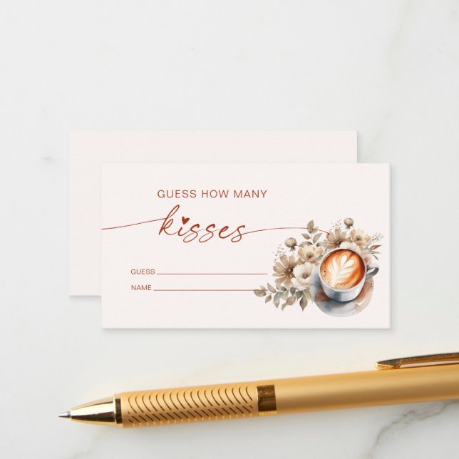 Tarjeta De Recepción ¿Cuántos besos para la ducha de novia? (Anverso/Reverso In Situ)