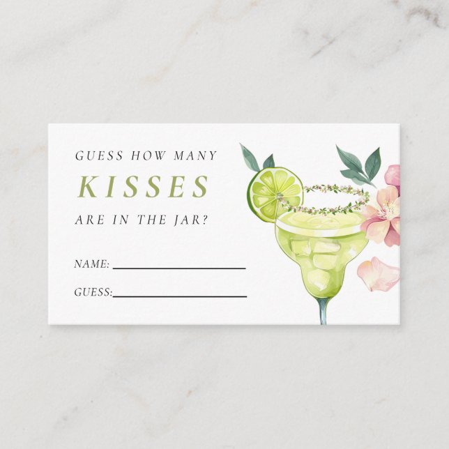 Tarjeta De Recepción ¿Cuántos besos tiene la ducha de novias de la Fies (Anverso)