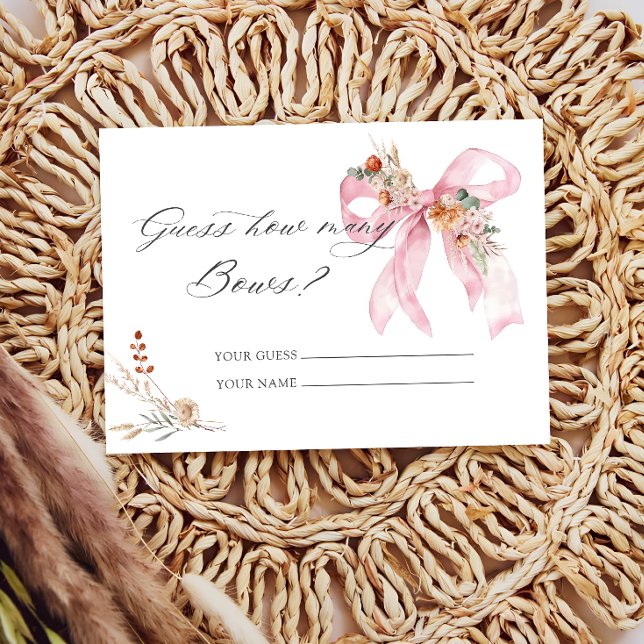 Tarjeta De Recepción Cuántos Bows Floral Rosa (Subido por el creador)