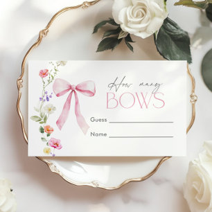Tarjeta De Recepción ¿Cuántos Bows Pink Wildflower Baby Shower?