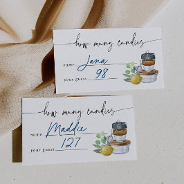 Tarjeta De Recepción Cuantos Candies Brillantes Ducha adivinando tarjet