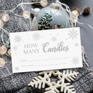 Tarjeta De Recepción ¿Cuántos Candies Winter Baby Shower Game