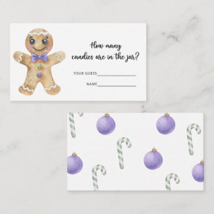 Tarjeta De Recepción Cuántos caramelos/ juego de niños Gingerbread