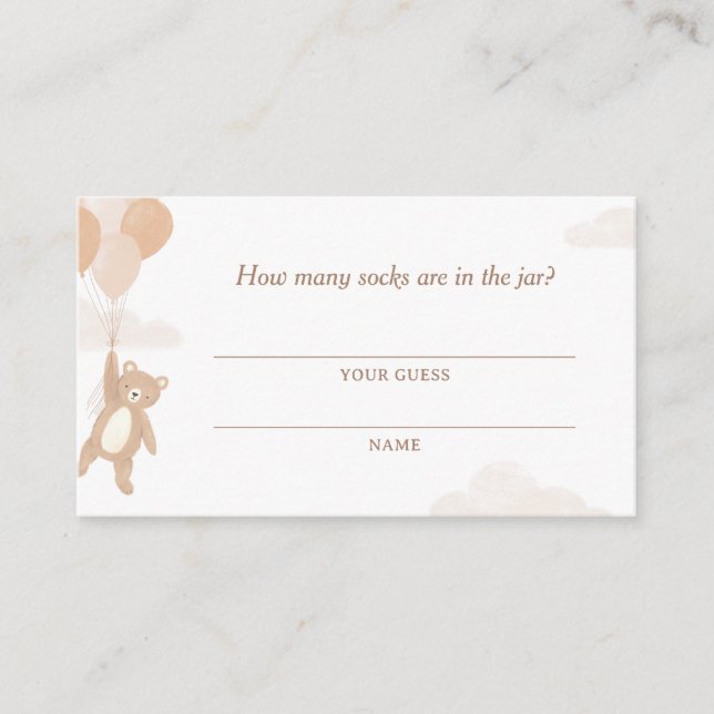 Tarjeta De Recepción ¿Cuántos Socks Card tienen Baby Shower? (Anverso)