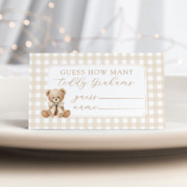 Tarjeta De Recepción Cuántos teddy grahams juego de baby shower