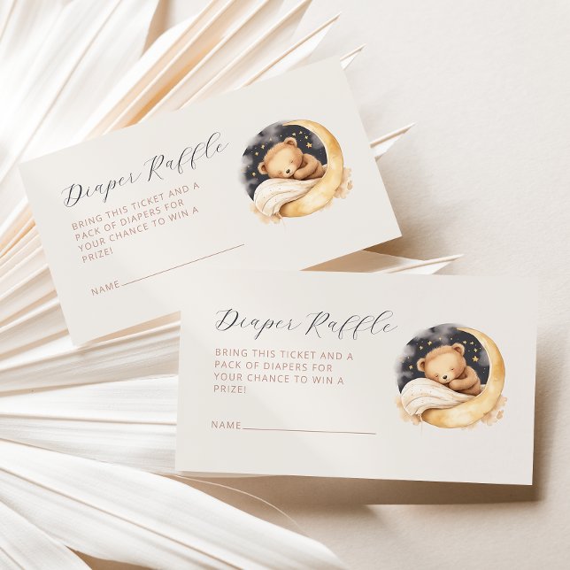 Tarjeta De Recepción Cuato oso y lunar Diaper Raffle Baby Shower (Subido por el creador)