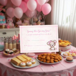 Tarjeta De Recepción Cuenta Los Osos Del Juego De Baby Shower Cute Chic