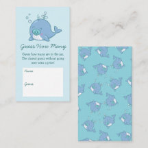 Cuesta Whale Baby Shower adivina cuántos niños azu