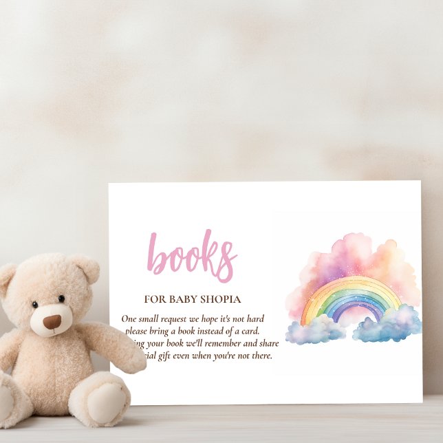 Tarjeta De Recepción Cuidada acuarela Arcoiris Baby Shower (Subido por el creador)