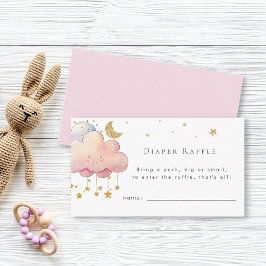 Tarjeta De Recepción Cuidada acuarela Estrella de Nube Niña Diaper Raff
