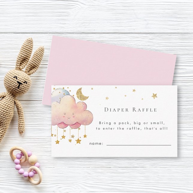 Tarjeta De Recepción Cuidada acuarela Estrella de Nube Niña Diaper Raff (Subido por el creador)