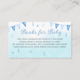 Tarjeta De Recepción Cuidada acuarela Oso azul para bebé