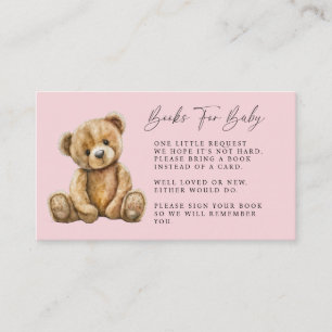 Tarjeta De Recepción Cuidada acuarela Pequeño Oso Chica Rosa Baby Showe