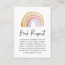 Tarjeta De Recepción Cuidada acuarela Rainbow Baby Shower Book Request