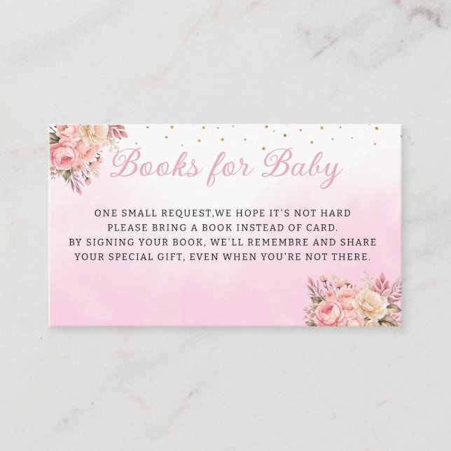 Tarjeta De Recepción Cuidada acuarela Teddy Bear Chicas libros para beb (Anverso)