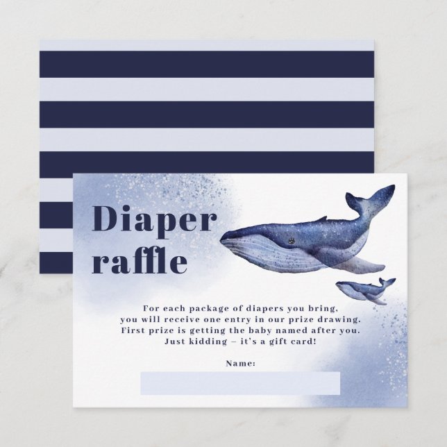 Tarjeta De Recepción Cuidada marea azul de ballena canilla de agua para (Anverso / Reverso)