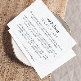 Tarjeta De Recepción Cuidado de Joyas Mandala Orden de Pequeña Empresa