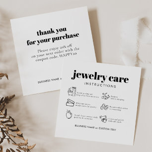 Tarjeta De Recepción Cuidado de joyas Minimalistas modernas gracias a l