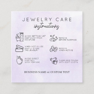 Tarjeta De Recepción Cuidado de las joyas Gracias Negocio de color mora