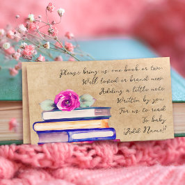 Tarjeta De Recepción Cuidados coloridos libros de acuarela floral para 