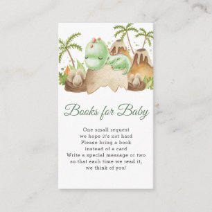 Tarjeta De Recepción Cuidados dinosaurios Baby Shower traen un libro 