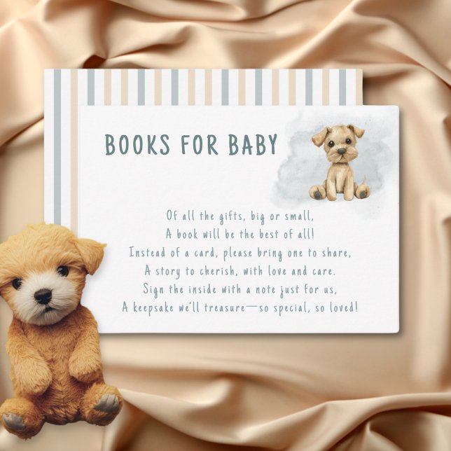 Tarjeta De Recepción Cuidados libros de Baby Shower azules para niños (Subido por el creador)