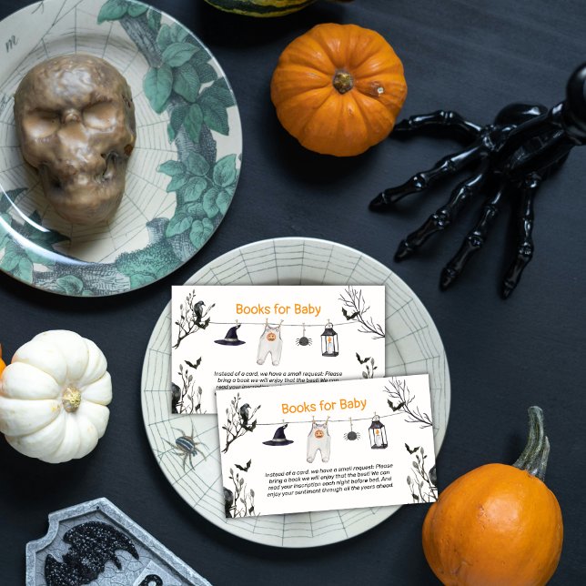 Tarjeta De Recepción Cuidados Libros En Línea De Ropa De Bote Para Baby (Cute Little Boo Clothesline Books For Baby Shower Enclosure Card)