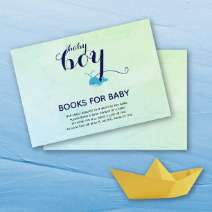 Tarjeta De Recepción Cuidados libros oceánicos de ballena azul para Bab