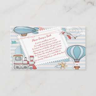 Tarjeta De Recepción Cuidados viajes temática Baby Shower Trae una tarj