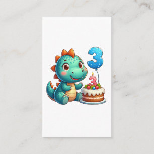 Tarjeta De Recepción Cumpleaños 3 de Dino